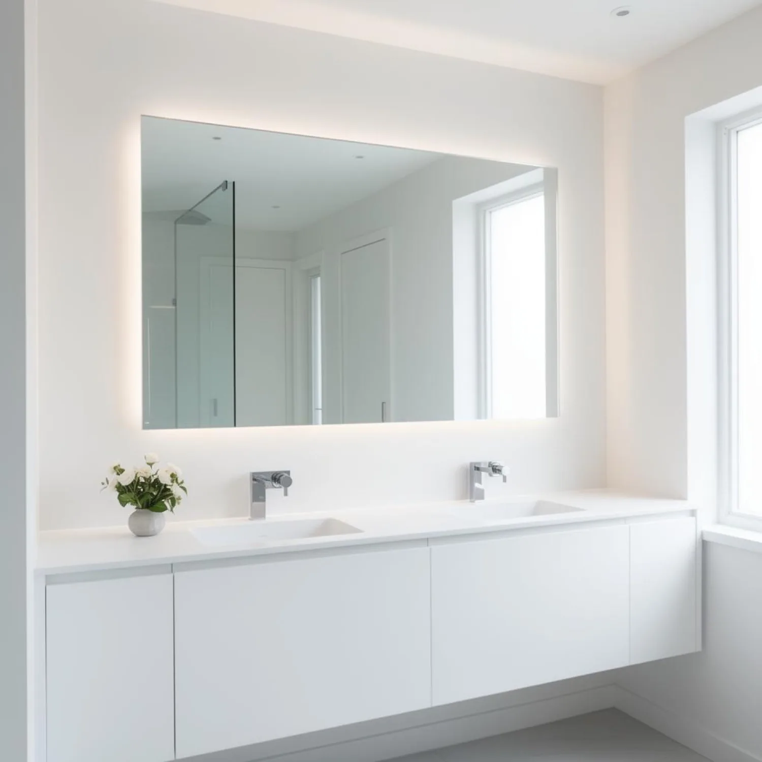 Custom-cut bathroom mirror installed in Tauranga