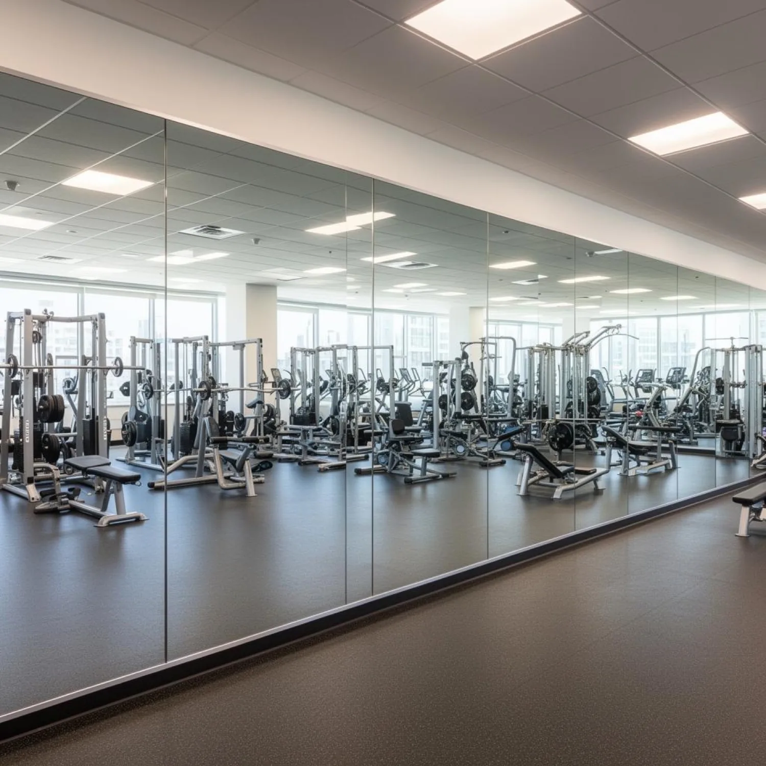 Full-wall gym mirror installed in Tauranga