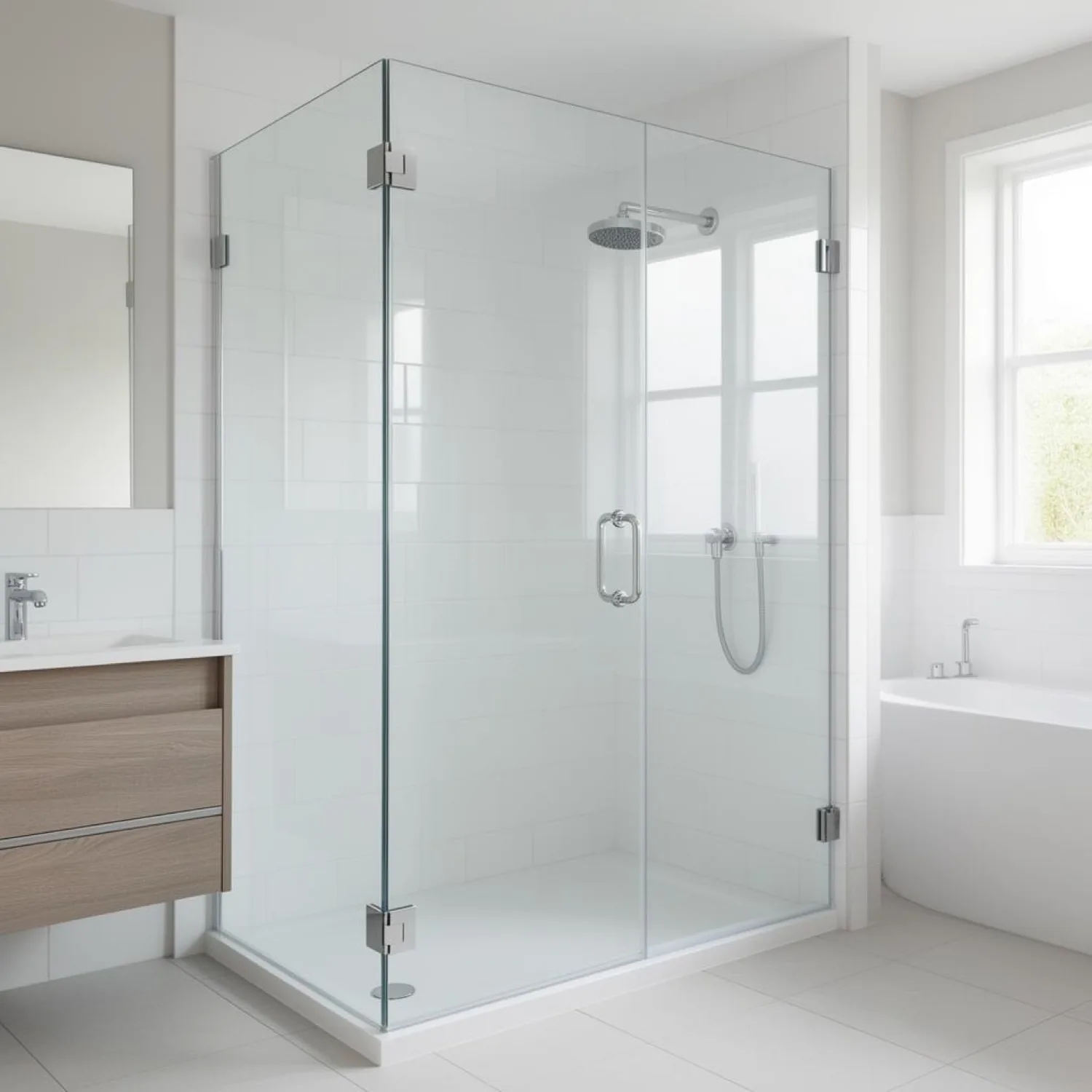 Frameless glass shower screen in Tauranga